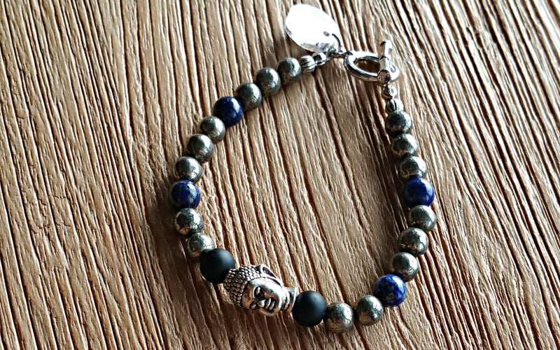 Believe Collection - Buddha I Silver with Lapis Lazuli, Obsidian and Pyrite