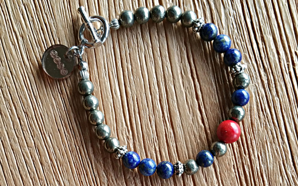 Elemental Collection - Cinnabar with Lapis Lazuli and Pyrite