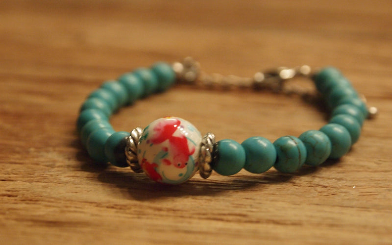 Japonaiserie Collection - Goldfish Tensha with Turquoise
