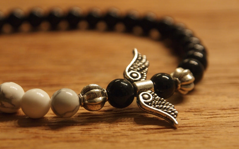 Rebelution Collection - Wings with Howlite and Onyx
